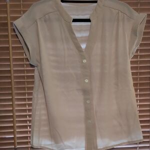 Women's Cream Button-Up Top